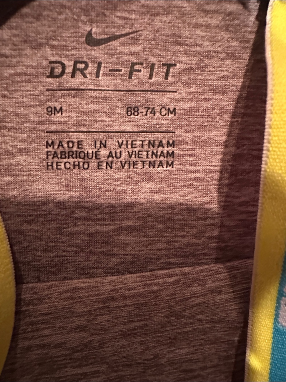 Nike Grey Baby Romper with Pink Swoosh and Rainbow Straps - Picture 2 of 4
